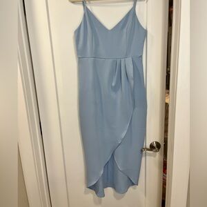 Blue Faux Wrap Midi Dress - M (NWT)